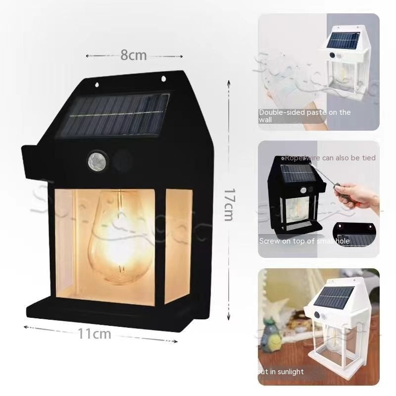 Outdoor Solar Waterproof Tungsten Induction Garden Wall Lamp